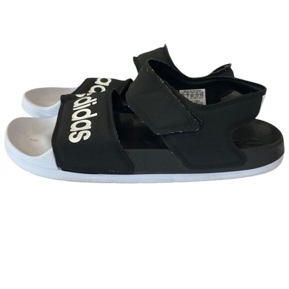 Adidas Black and White Adilette Sandal 'Core Black' Sandals Size 8 - Picture 3 of 7